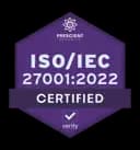 ISO 27001:2022 certification badge, confirming Understanding Zoe meets international information security standards